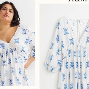 H&M NWT Floral Linea A Dress, Size XL